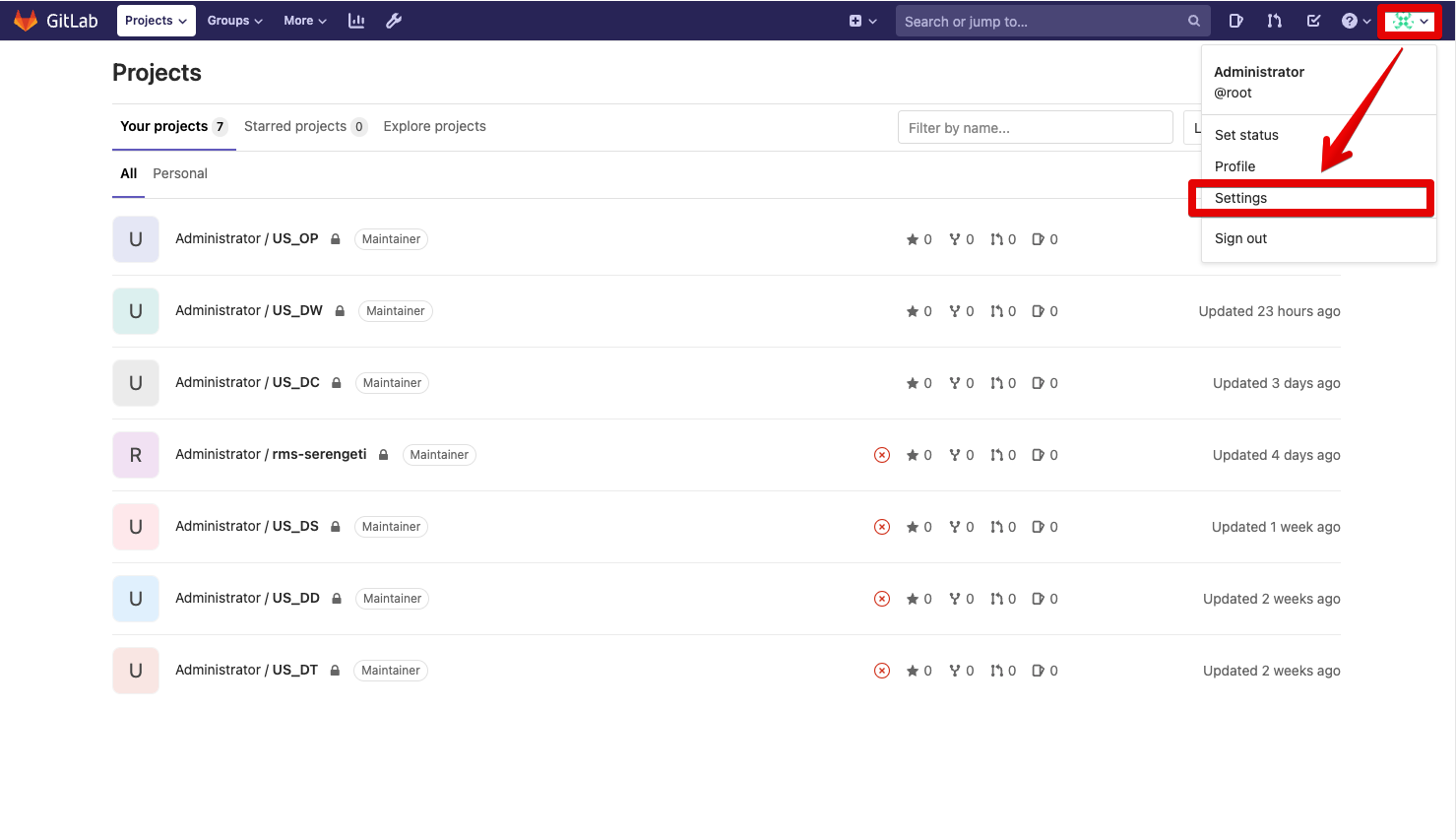 사용자 개인 정보 설정 화면